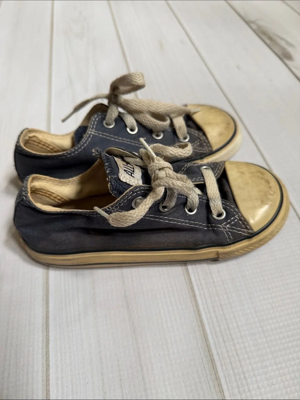 Converse Kids Low Top Sneakers - Black with Cream Accents